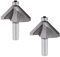 sourcing map Chamfer Router Bit 45 Degree 1/2 Shank 1-1/6 Cutting Height Edge Forming Router Bit for Woodworking 2pcs