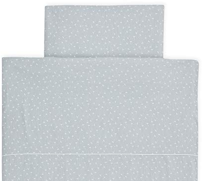 KraftKids Bettwäsche-Set Musselin grau Pusteblumen aus Kopfkissen 40 x 60 cm und Bettdecke 135 x 100 cm, Bettbezug aus Baumwolle, handgearbeitete Bettwäsche gefertigt in der EU