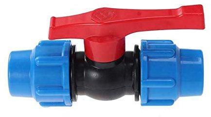 TOOLSTAR Kunststoff Kugelhahn MDPE Klemmverschraubung Klemmverschraubung Rohrverbinder mit In-Line Kugelhahn für Wasserrohr - 32mm
