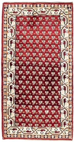 Morgenland Orientteppich Handgeknüpft Wolle Rot 65x120cm