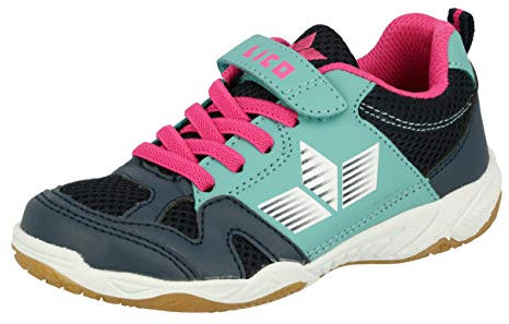 Lico Unisex Kinder Sport Vs Hallenturnschuhe, Marine Türkis Pink, 35 EU