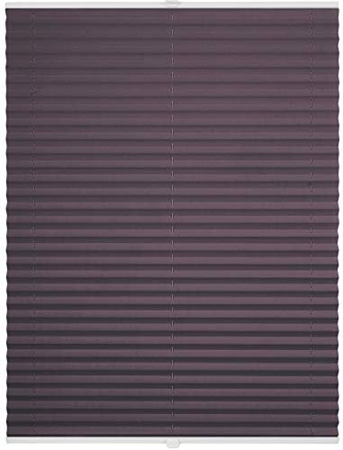ondeco Plissee Klemmfix auf Maß für alle Fenster innen, ohne Bohren, Montage Klemmträger Sonnenschutz Sichtschutz Rollo Blickdicht Flieder B: 141-150 cm, H: 201-250 cm
