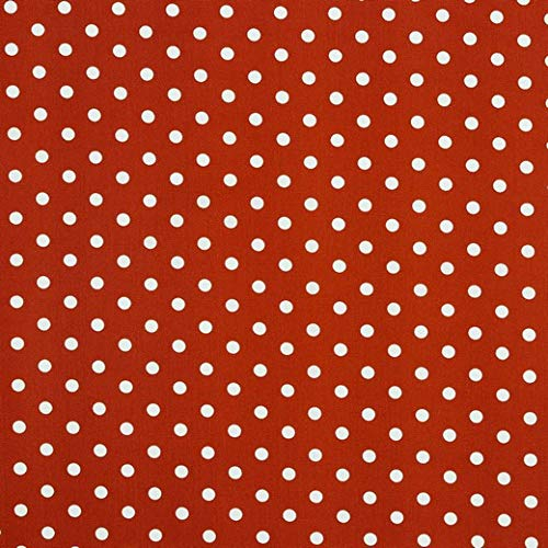 babrause® Baumwollstoff Punkte Terracotta Webware Meterware Popeline OEKOTEX 150cm breit - Ab 0,5 Meter