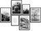 MONOKO® Wohnzimmer Poster Set - Premium Bilder Set für Schlafzimmer - Stilvolle Wandbilder - 6er Set ohne Rahmen (Set Schwarz-Weiss, Natur, Highland Cow, 4X A4 | 2X A5)