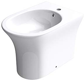 doporro Inodoro Bidé 40x55x37cm diseño S-Düren304 en blanco fabricado en cerámica Bidé de pie con rebosadero y revestimiento para fácil limpieza