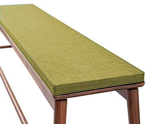 ZINN Weichschaum-Bankkissen, 3 cm dick, für Küche, Bank, Garten, Schaukel, Sitzkissen, Liegestuhl-Matte für drinnen und draußen, abnehmbarer Bezug, 120 x 35 cm, Grün
