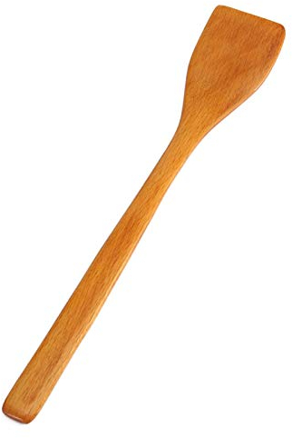 Spatule, 24,7 cm Spatule en bois, Spatule de Cuisine, Ustensiles de cuisine, Antiadhésive Turner Pelle frite Cuisson Ustensiles de Pelle, pour la Cuisson Faire des gâteaux et du riz(couleur bois)