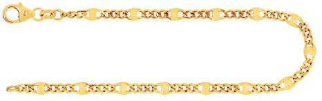 EDELIND Herren Armband 585 Gelbgold Bracelet Panzerstegkette 3.1 mm 14K Gold Armkette für Männer Länge 21 cm Echtgold Armband Made in Germany