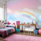 Wallepic Selbstklebende Fototapete 416x290 für Kinder Regenbogen Himmel Wolken Moderne Tapete Kinderzimmer Kinderstube Wandbilder Wandtapete XXL Br. 416 cm x Hö. 290 cm