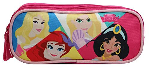 Bagtrotter Trousse Scolaire 2 Compartiments Disney Princesses Rose