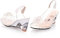 LLDG Damen Keilabsatz Sandalen Pump Strass Blume Wedge Peep Toe Sandaletten Süß Mode Slingback Sommerschuhe Elegant durchsichtigem Plateau Zarte Strandsandalen Vintage rutschfest Slipper, Weiß, 41 EU