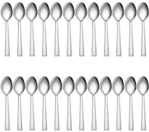 Teaspoons (5.4), Hunnycook 24 Pieces Stainless Steel Tea Spoons Set, Mirror Polished Dessert Spoon Set, Teaspoons for Home, Kitchen or Restaurant, Dishwasher Safe