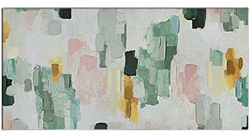 RBWL Acrylbilder Auf Leinwand Handgemalt, Grüne Textur Geometrischer Kubismus Abstraktes Modernes Großes Handgemaltes Messer Kunstwerk Gemälde Auf Leinwand Wandkunst Für Home Office Dekorationen Woh