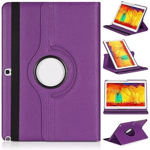 360 grados cuero soporte folio cubierta girar funda caso para Samsung Galaxy Tab S 10.5 pulgadas SM-T800 T805 (púrpura), Fundas para Tablet