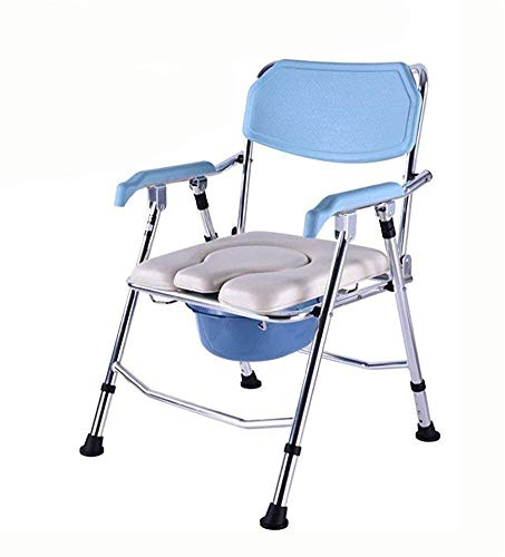 Samnuerly Toilet Frame Bathroom Wheelchairs Bedside Commodes Wheelchair Commode Chair FoldBed Commode Chair with Toilet Bowl and Splash Guard, Pregnant Woman Bathroom Chair Foldable