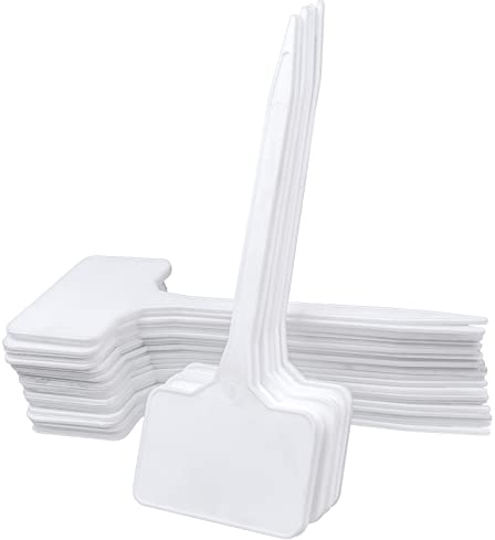 Bestgle pflanzenschilder 50 stück pflanzenstecker gartenschilder kunststoff stecketiketten t-typ label garten etikett schilder wiederverwendbar pflanzschilder für draussen zum beschriften weiß