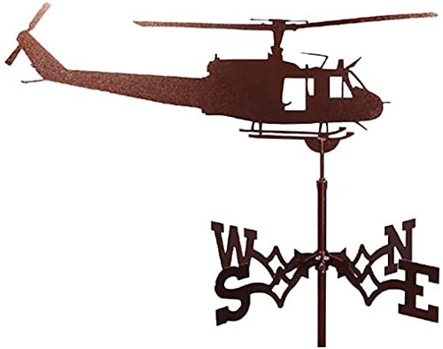 QHYXT Wetterfahne aus Edelstahl, Wetterfahne, Windfahne, Windrichtungsanzeige, Garten, Terrasse, Hof, Ornament, Dekoration, Wetterfahne, Handwerk, einfache Verwendung und Installation (Hubschrauber)