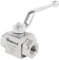 Ufixed Rostfreier 3/8 Zoll NPT 3-Wege-Hydraulik-Kugelhahn mit Griff, 7250 Psi auslaufsicher, robuster Hochdruck-Kugelhahn, Hochdruckreiniger-Pumpenteil, Absperrventil für hydraulische Werkzeuge und