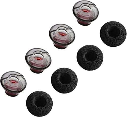 A-Focus Voyager 5200 Ohrstöpsel-Set, bequeme Ersatz-Ohrstöpsel-Set, Ohrpolster, Schaumstoff-Ohrstöpsel, Ohrgel, kompatibel mit Plantronics Voyager 5200 5210 5220 Legend Headset, Größe M, Grau, 4 Stück