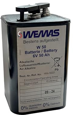UvV ES-Team HRA5221 Batterie für Baustellenleuchten (50Ah Luft Sauerstoff) 6V 4R25 (4)