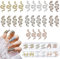 24 3d Snake Nails Charm Street Stone Nail Metal Make Nägel Nägel Kunst Schmuck geblitzte Steinnägelkunst dekorative Schmuck Schmucknägelzubehör (rhinestone)