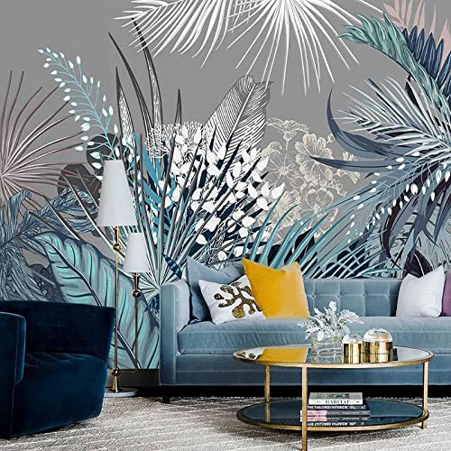 Stickers Muraux,Autocollant Mural En Trois Dimensions Grande Plante Tropicale Feuilles De Palmier Papier Peint Mural Étanche Tissu De Soie 4D Panneau Mural Uv Décor Pour Fond Tv/Salon/Chambre/Salle