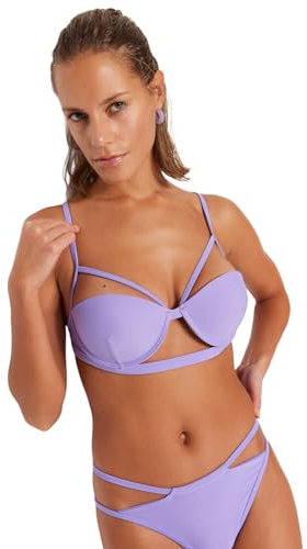 Trendyol Damen Woman Wire Knit Bikini Top Baby Badebekleidung, Flieder, 40