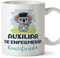 MUGFFINS Tazas para AUXILIAR DE ENFERMERÍA hombre - En Español - Koalificado/koalificada - 11 oz / 330 ml - Regalo original y divertido
