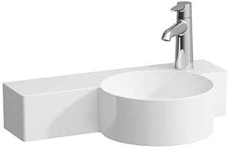 Laufen VAL Handwaschbecken, 1 Hahnloch rechts, ohne Überlauf, 550x315mm, Ablage links, H815284, Farbe: Weiß mit LCC