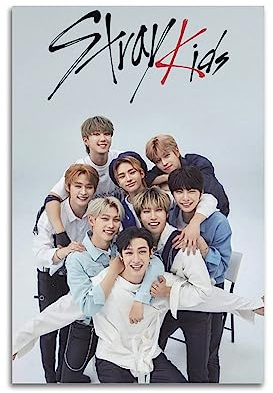 SKZ Poster Stray Kids Kopo Poster Korean Pop Boy Band Kpop Poster Wandkunstdruck Retro Ästhetische Raumdekoration Malerei Leinwand Poster für Zuhause und Büro Dekorationen 50 x 75 cm ungerahmt