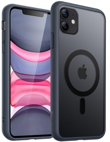 JETech Magnetic Case for iPhone 11 6.1-Inch Compatible with MagSafe, Translucent Matte Back Slim Shockproof Phone Cover (Storm Blue)