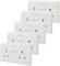 13A Double Switch Plug Socket 2 Gang Wall Outlet x 5 Smooth Edges, WDS13A