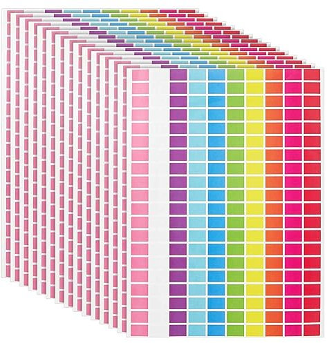GORGECRAFT 2800Stk Farbige Etiketten-Aufkleber Rechteckig 10 Farben Pillen-Organizer-Etiketten Aufkleber Selbstklebend Blanko Beschreibbares Papier Verschiedene Entfernbare Aufkleber Beschriftung