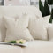 Madizz 2er Set Faux Leinen Kissenbezügen Weich Dekorative Kissenabdeckung für Sofa Schlafzimmer Kissenhülle Hellbeige 45x45 cm Quadrat
