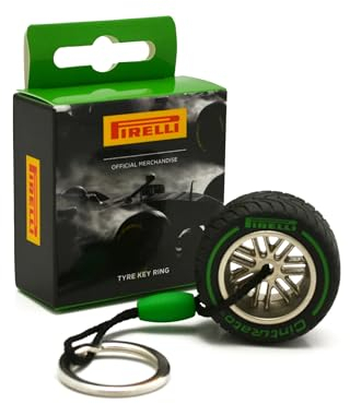 F1 Pirelli Motorsport Produit officiel – Porte-clés roue en caoutchouc – Pneu intermédiaire de couleur verte