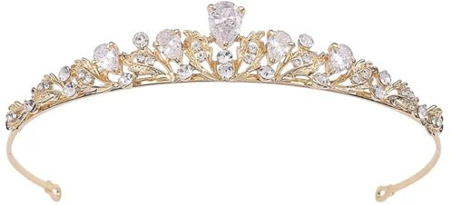 Kristalle Prinzessin Krone Frauen Kristall Krone Braut Tiara Strass Blatt Hochzeit Krone Stirnband Krone Damen Für Hochzeit Brautjungfer, Abschlussball, Geburtstag, Halloween, Festzüge