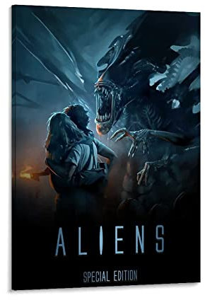 RAAMKA Malerei auf Leinwand Senza Cornice Film Alien Poster Soggiorno Camera da letto Pittura Opera d'arte 60x90cm