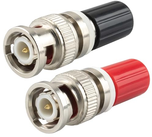 YILIANDUO 4mm Bananen Buchse auf BNC Stecker Binding Post Audio Adapter Stecker RF Koaxial Adapter BNC Bananenstecker für HF Radio Antennen Oszilloskop DVM