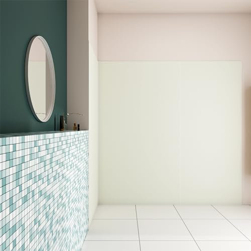 AICA Panel angular de pared para ducha en Aluminio, Marfil, 40x80x80x210cm, Revestimiento de paredes