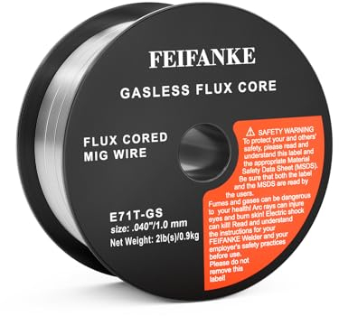 FEIFANKE Filo Animato No Gas 1,0MM 1KG Filo Saldatrice E71T-GS Bobina Filo Animato per Saldatura Universale MIG MAG D100 per Saldatrice, 1 Pezzi