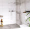 Saqu Solo Duschwand inkl. Antikalk 50x200 cm - Walk in Dusche mit Stabilisator - NANO Glas Duschtrennwand Badewanne Duschwand Nanoglas/Aluminium