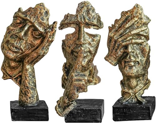 XYQXYQ 3 Stück Denker,3 Sets von Abstrakten Kunstskulpturen mit Dekorationsfiguren, Moderne Heimdekoration, Schreibtischdekoration, Moderne Dekorationsfiguren, Regaldekoration