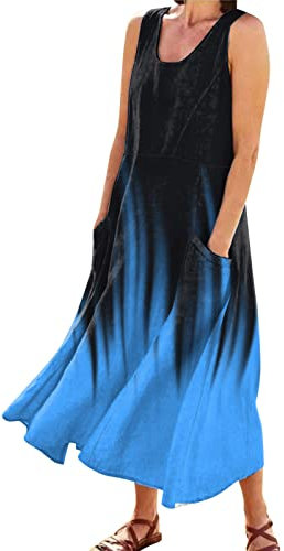 Angxiwan Home Must Haves Deko Tunika Kleid für Damen Casual Knielang Dress Rüschen Maxikleider Swing Hemdkleid Frauen Drucken Mini Dress Loose Bunt Shirtkleid Angebote Damen Schuhe
