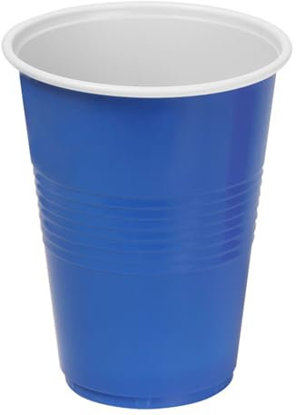 Algon | Set De Vasos Color Azul 250cc 25 Unidades - Set Vasos Plástico Resistente Y Reutilizable Diseño Moderno Y Elegante Ideal Para Fiestas Y Eventos