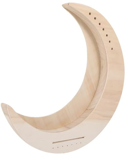 SHOWERORO Harp Bois Cordes Instrument De Musique Facile à Assembler Forme De Lune Pour Débutants Et Adultes Portable