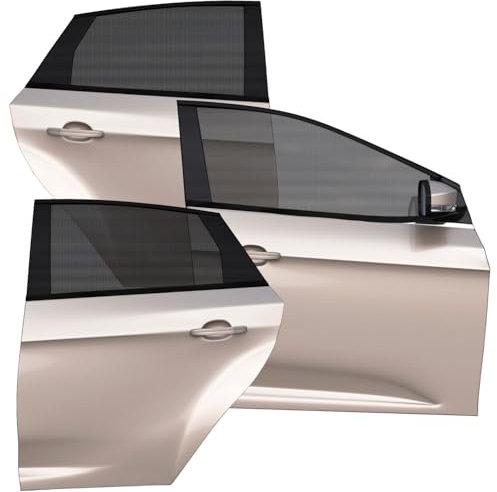 Set 3 Piezas Parasol Coche Bebé con Protección Solar UV para Niños y Bebés(1 Pieza Ventana Delantera y 2 Piezas Traseras) | Parasol Coche Lateral en 2 Densidades para Bien del Conductor