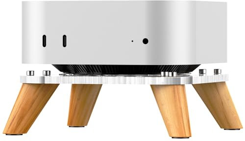 AODUKE Wooden transparent Mac Mini M4/M4Pro Stand Bases, macmini 2024 Computer host Vertical Dock Holder, Storage Racks Ventilation holes on the bottom for better heat dissipation (AJM4-4)