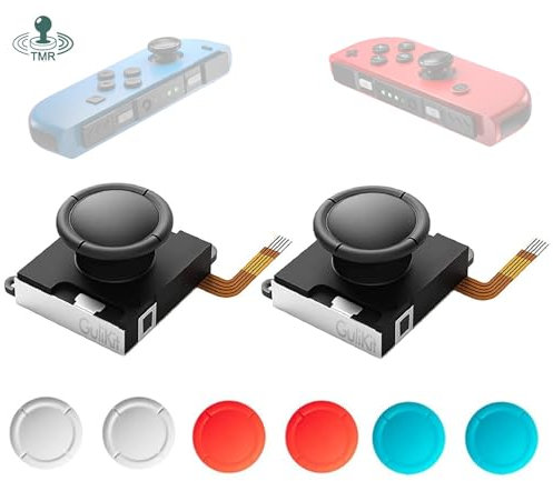 RunSnail for GuliKit 2Pcs TMR Joystick Ersatz für Joycon, Kein Drift, Hohe Präzision, Elektromagnetischer TMR-Joystick, Thumbstick-Kappen in 4 Farben, Kompatibel mit Switch/Switch OLED/Switch Lite