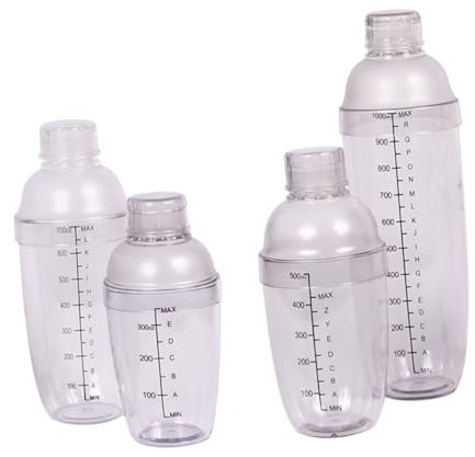 VERDANVERSE Juego De Coctelera De Plástico Transparente Con Para Preparación Rápida y