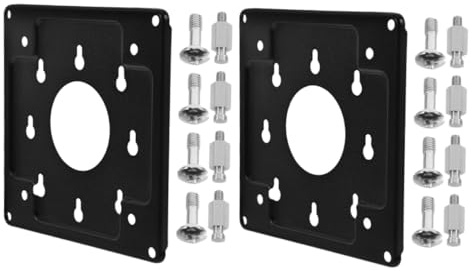 DIYEAH Supporto Monitor PC Nero in Acciaio Laminato a Freddo 2 Pezzi | Bracci per Schermi di Computer, Rack di Montaggio del Monitor, Decorazioni Scuola